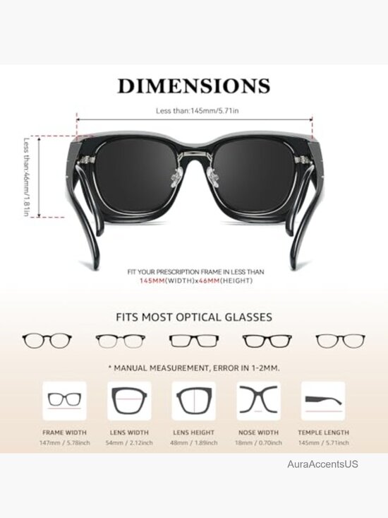 Polarized Fit Over Sunglasses Oversized Square UV400 Protection for Driving main image 5